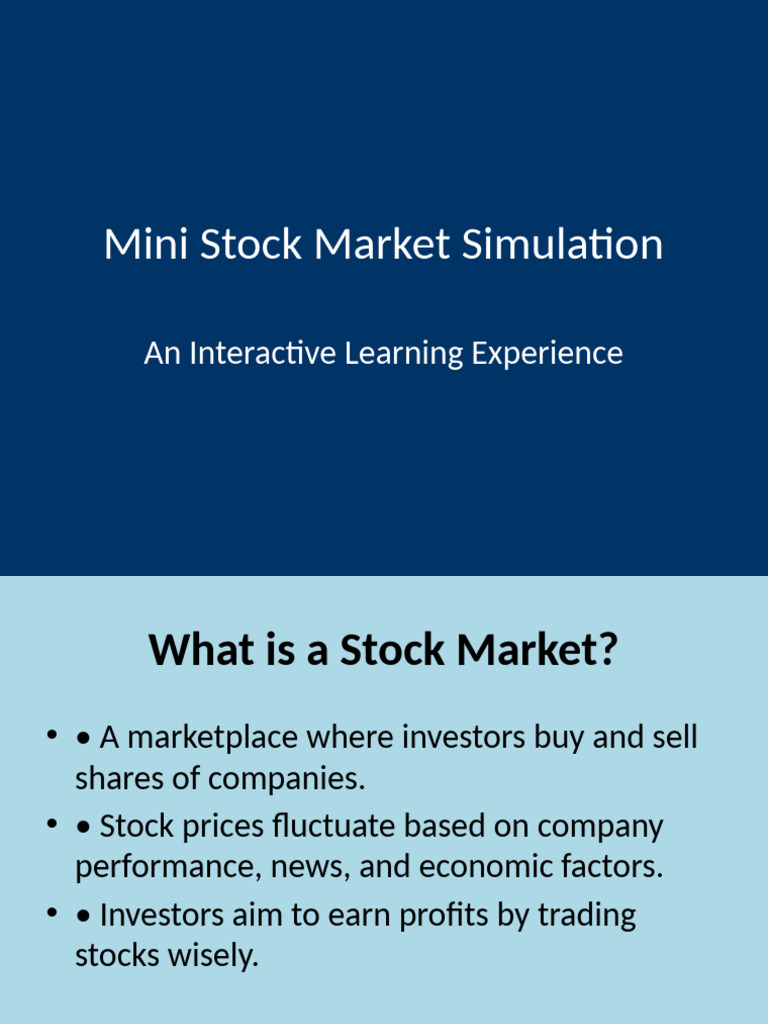 Mini Stock Market Simulation Game Guide | PDF