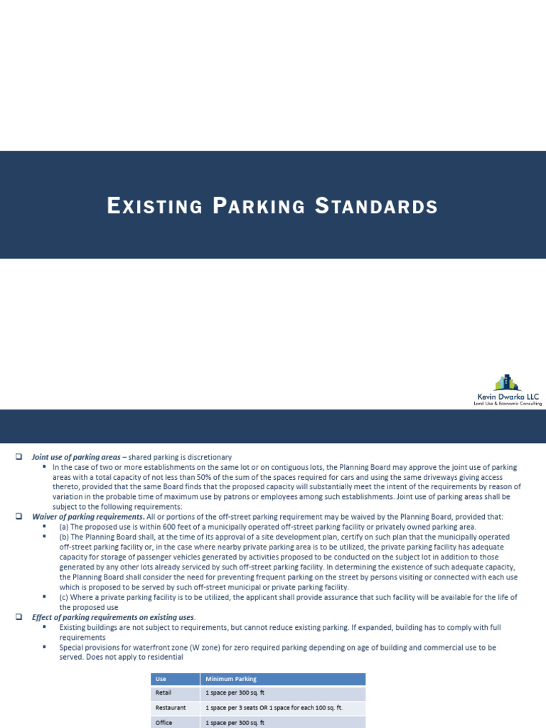 Off-Street Parking Standards Overview | PDF | Parking | Renting