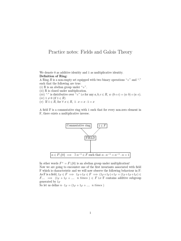 Understanding Fields and Galois Theory | PDF | Field (Mathematics ...
