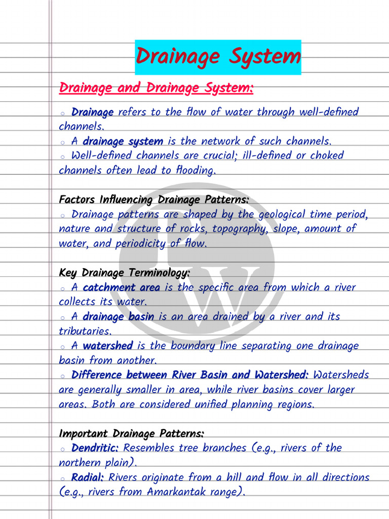 Drainage System Handwritten Notes | PDF