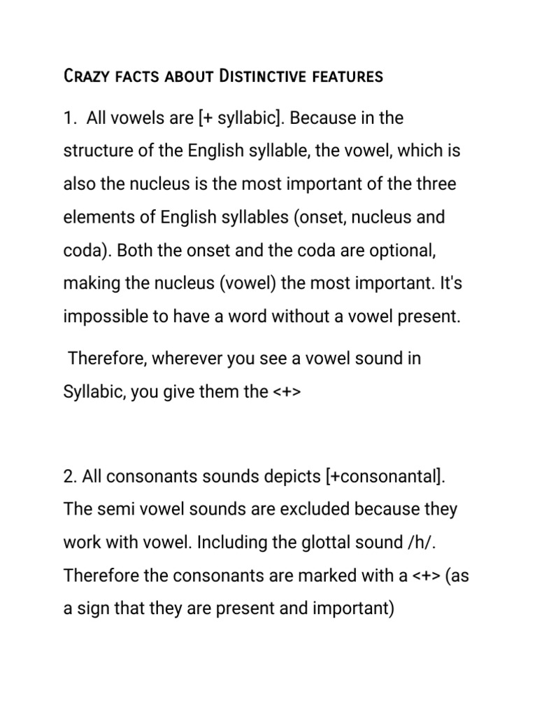 Distinctive Features in English Phonology | PDF