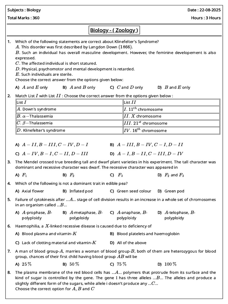 En Question Neet 2687 BBH9Z | PDF | Dominance (Genetics) | Genotype