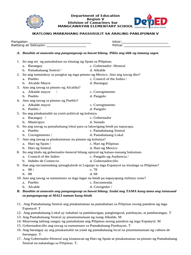 PT 3rd QUARTER AP V | PDF