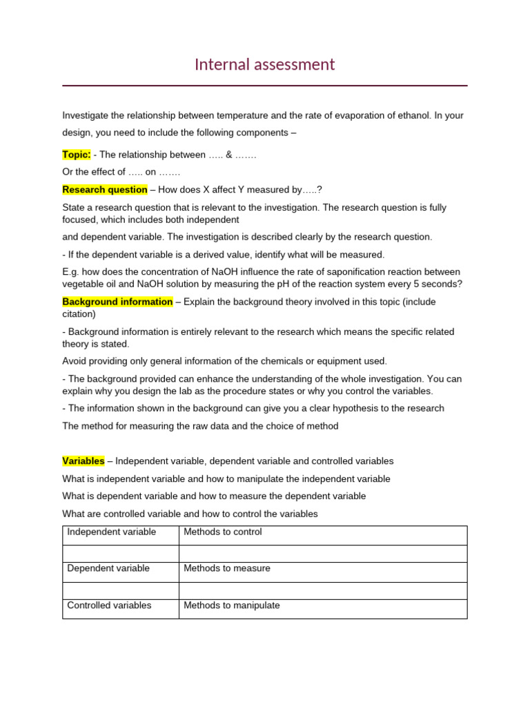 Internal Assessment - Design Practice | PDF | Dependent And Independent ...