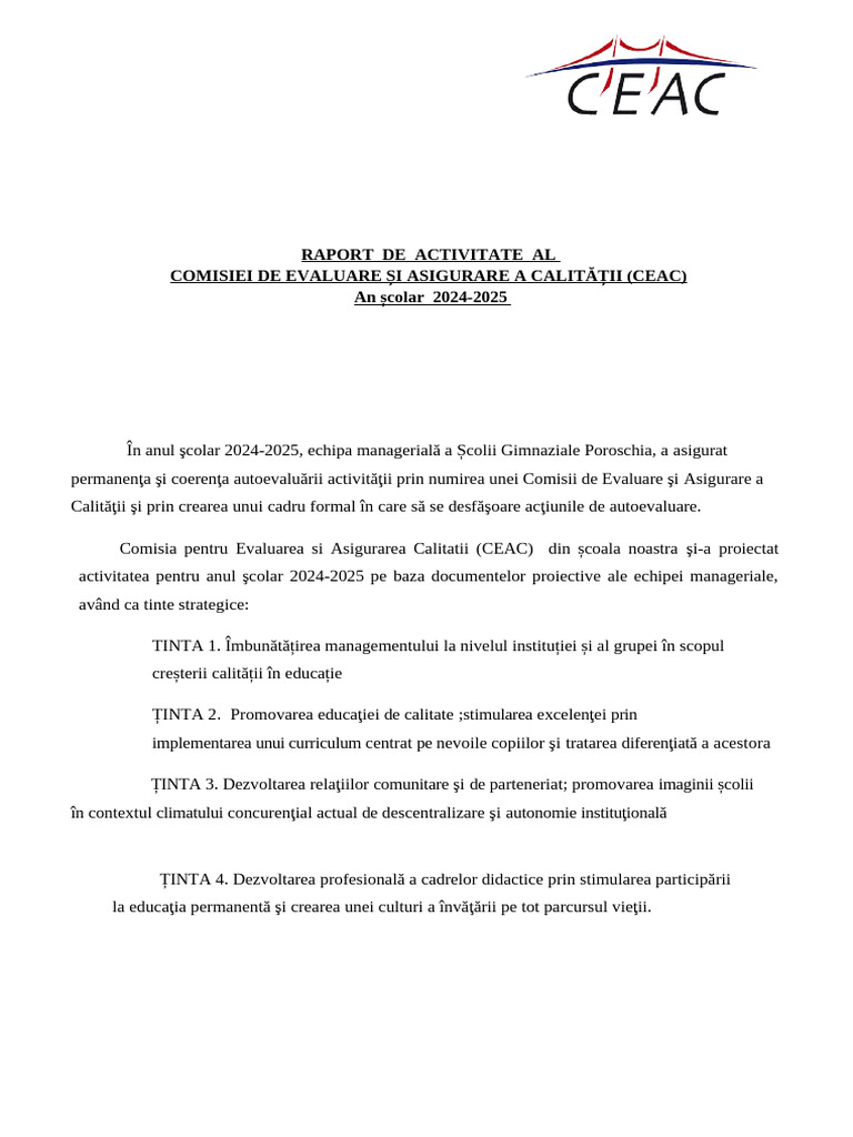 Raport Anual CEAC | PDF