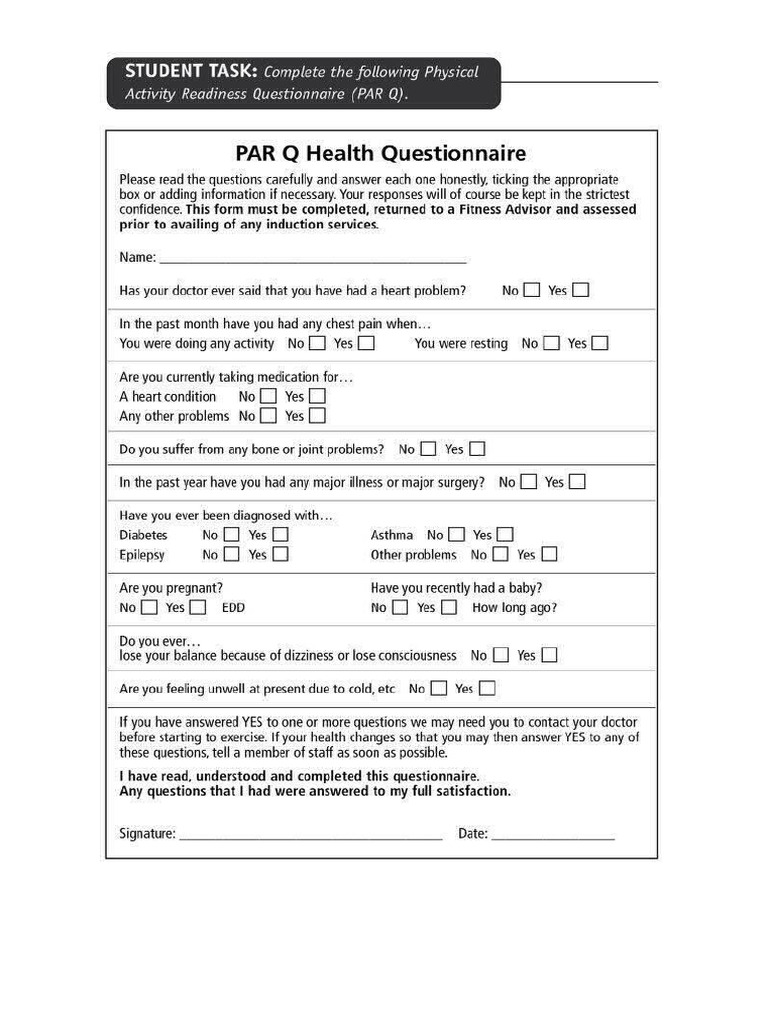 Athlete Physical Examination Form | PDF