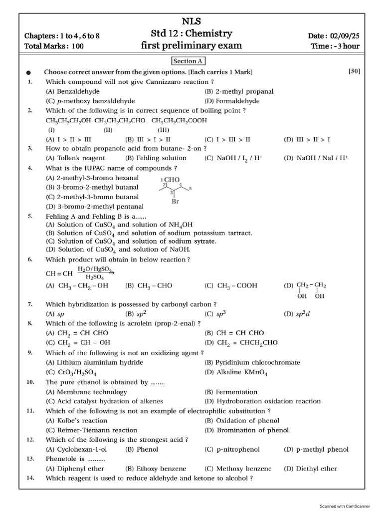 Firstpreliminaryexam D18 Aug 2025 | PDF