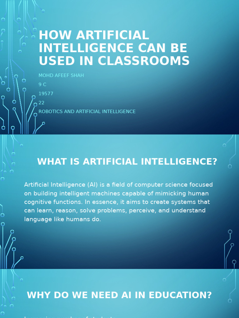 AI Applications in Modern Classrooms | PDF | Artificial Intelligence ...
