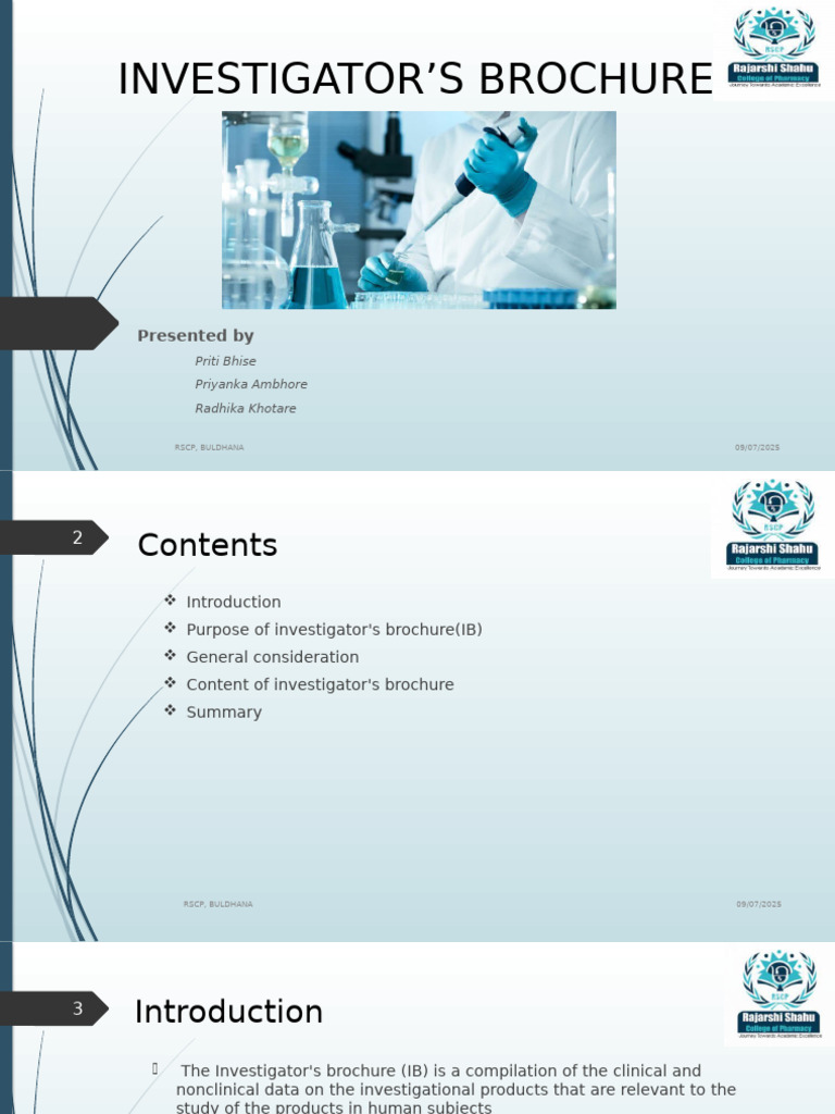 Investigator Brochure | PDF | Pharmacology | Pharmacokinetics