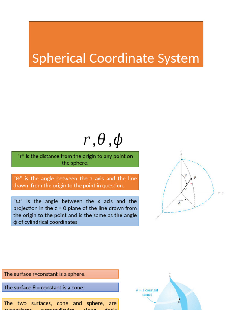 Spherical Coordinate System Overview | PDF