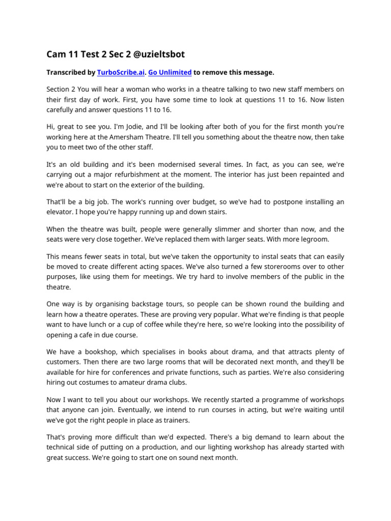 Theatre Orientation For New Staff Pdf