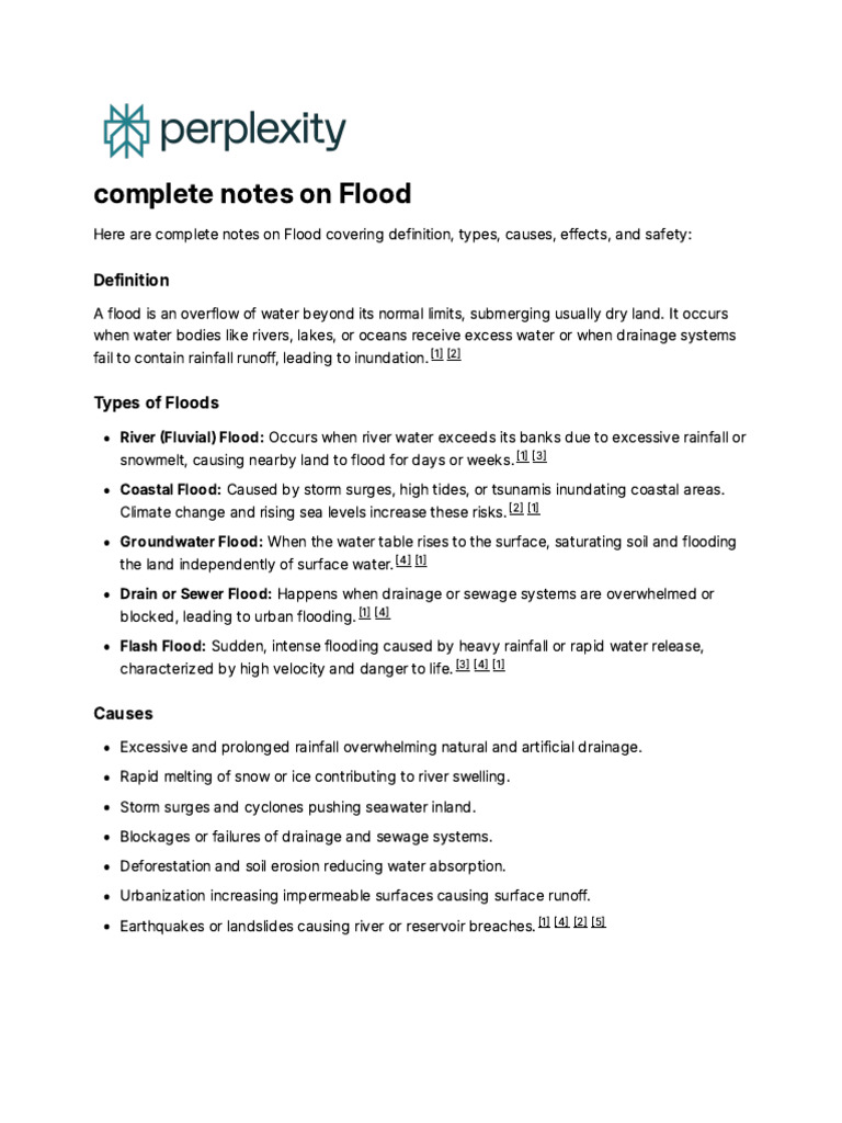 Comprehensive Flood Notes | PDF | Flood | Earth Sciences