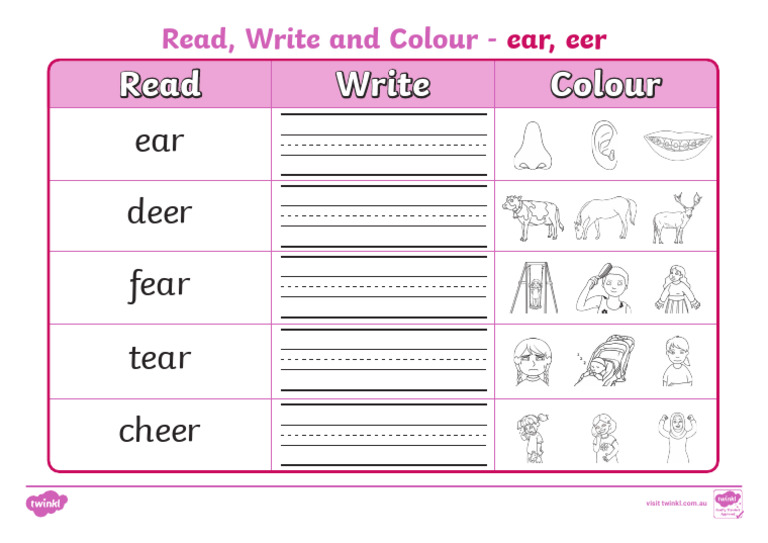Au L 1634351699 Read Write and Colour Ear Eer - Ver - 1 | PDF