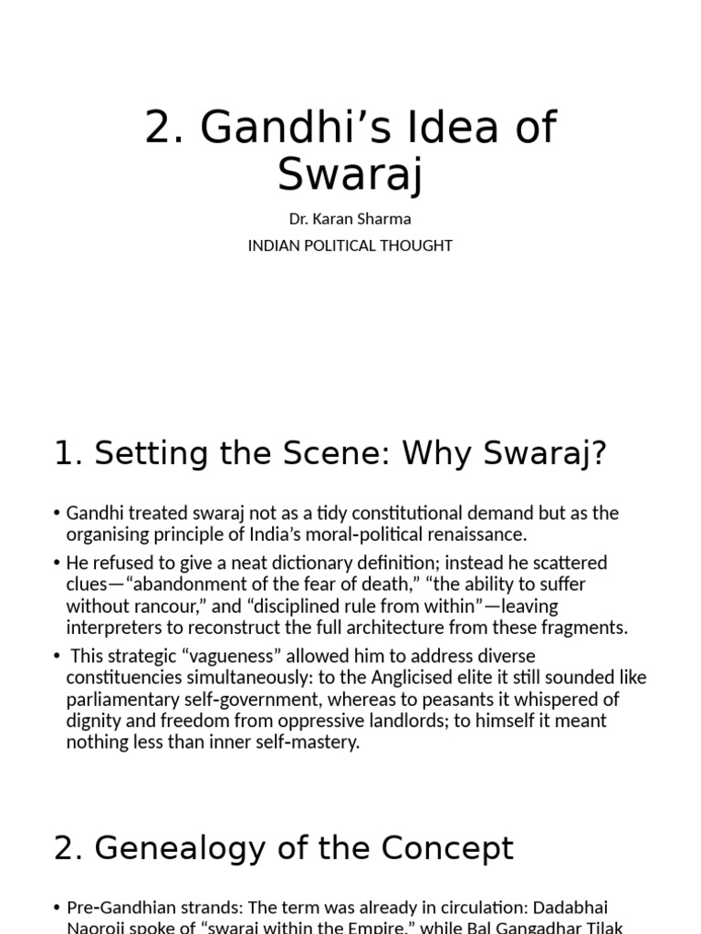Gandhi's Concept of Swaraj Explained | PDF | Mahatma Gandhi
