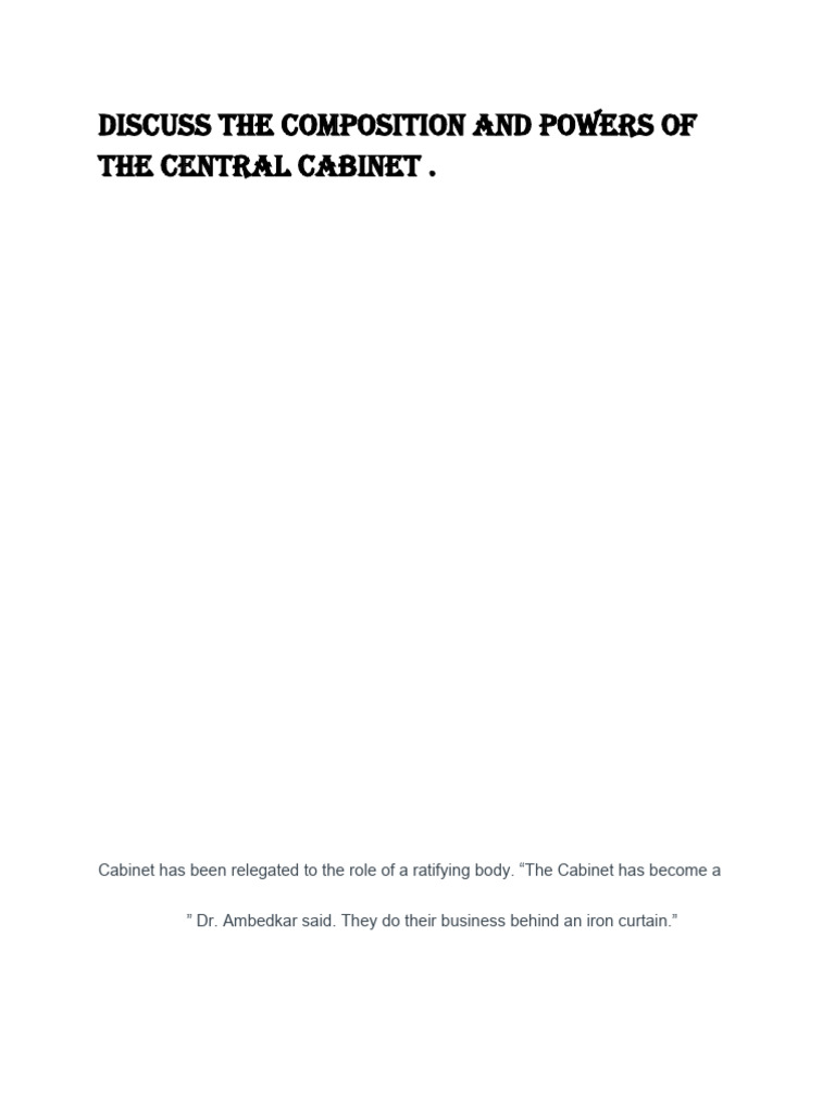 Cabinet Powers and Functions Explained | PDF | Government Budget ...