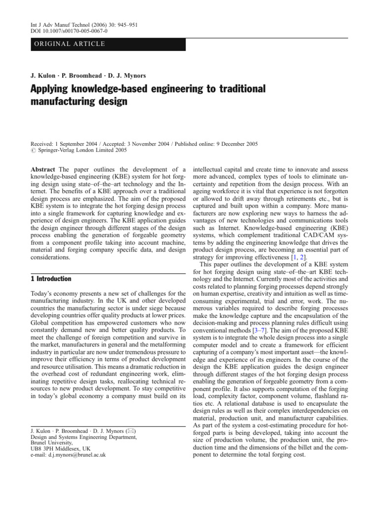 Applying Knowledge Based Engineering To | PDF | Finite Element Method ...