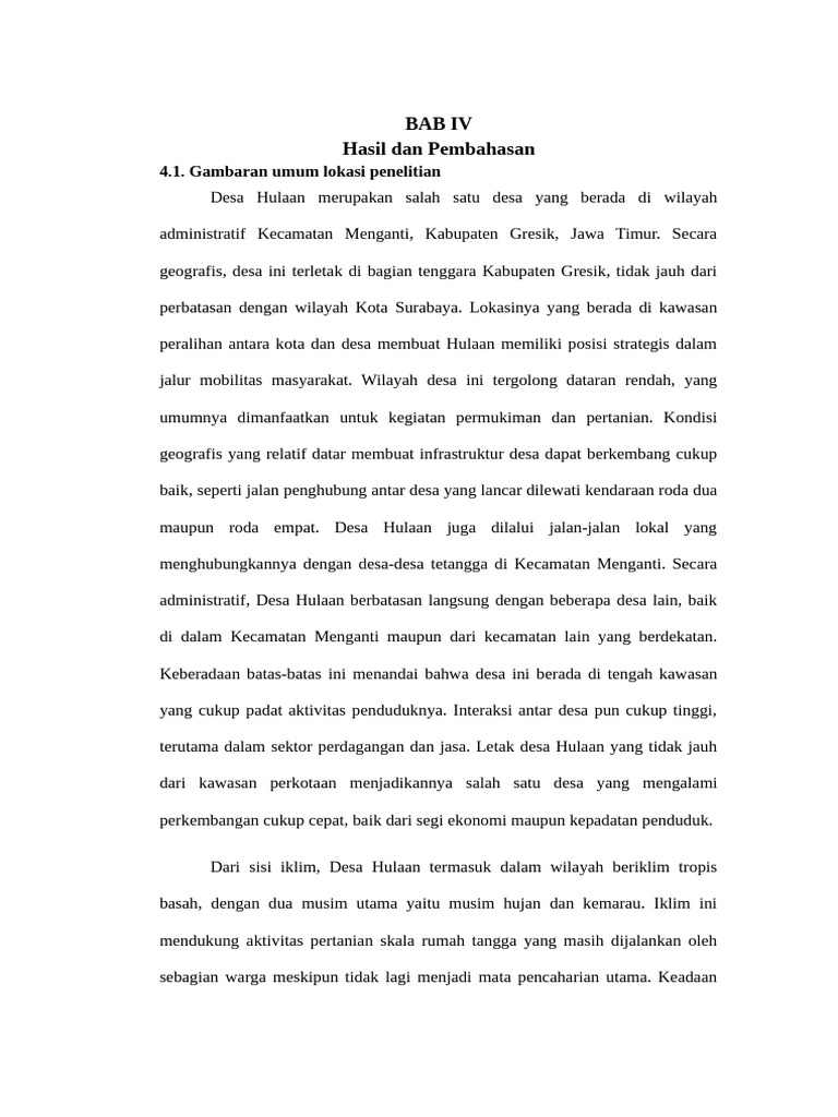 Potensi Ekonomi Desa Hulaan Gresik | PDF
