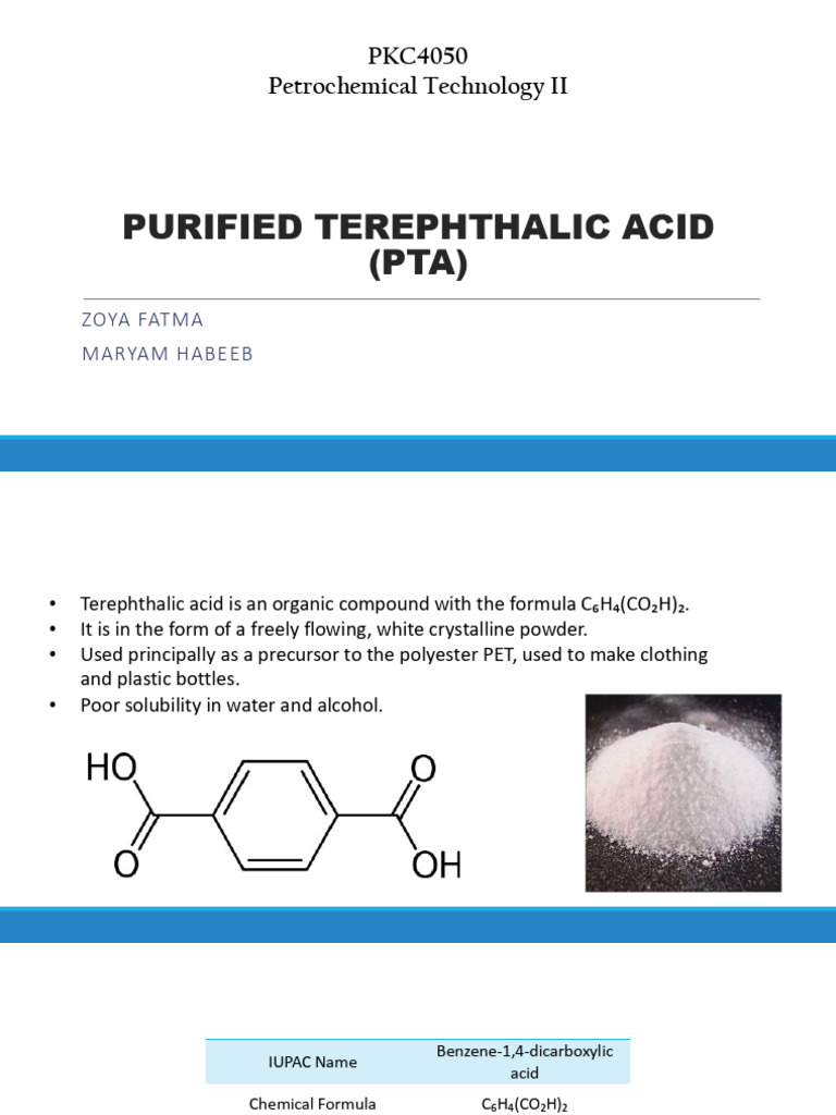 Amoco Process for Purified Terephthalic Acid | PDF | Catalysis ...