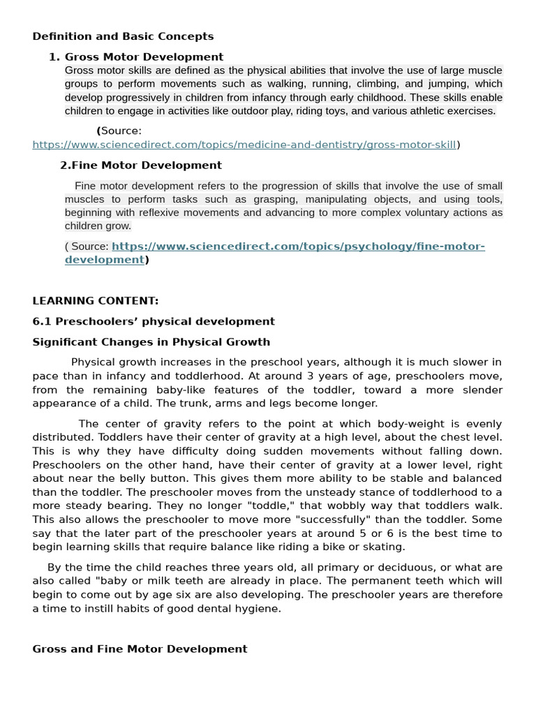 Preschool Physical Growth and Skills | PDF | Nutrition | Diet & Nutrition