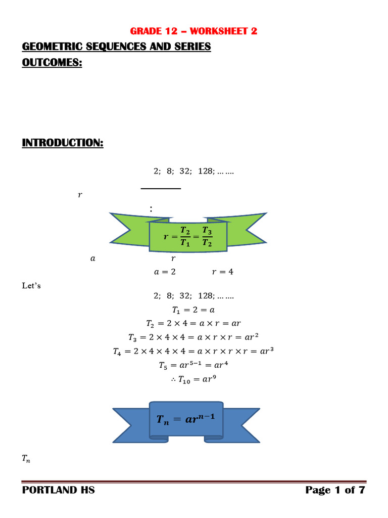 Geometric Sequences and Series Overview | PDF | Number Theory | Mathematics