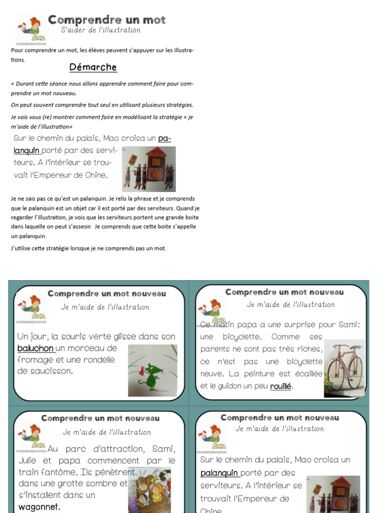 Comprendre un mot avec des illustrations | PDF