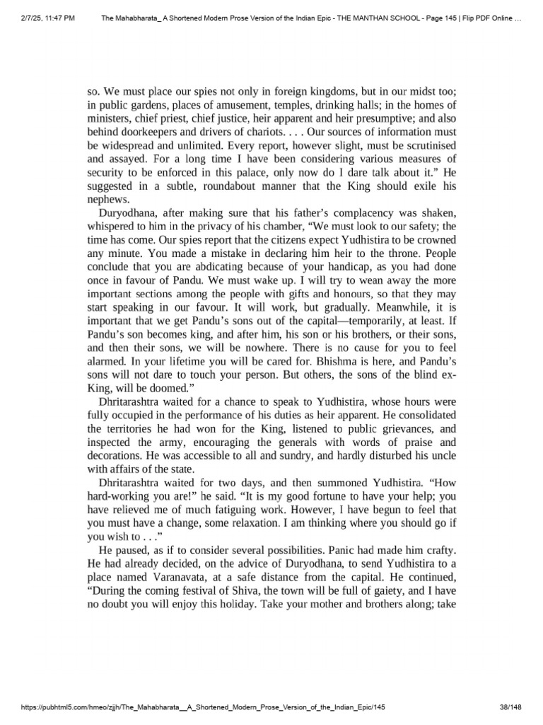 Modern Prose Mahabharata Overview | PDF