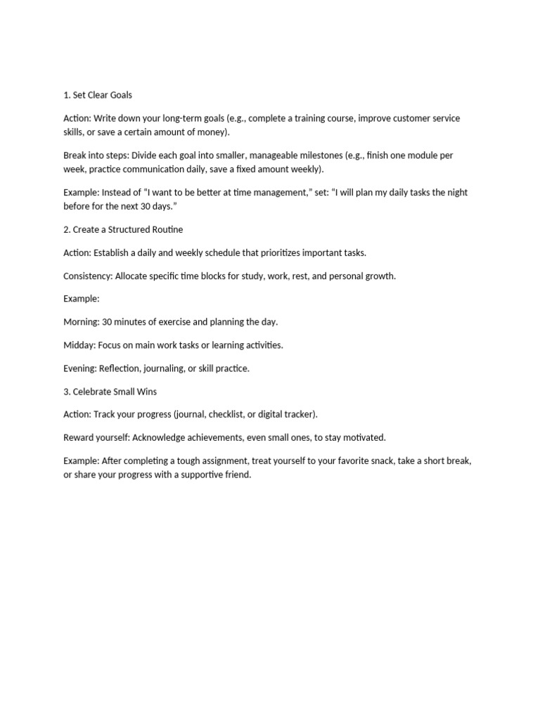 My Action Plan for Success | PDF