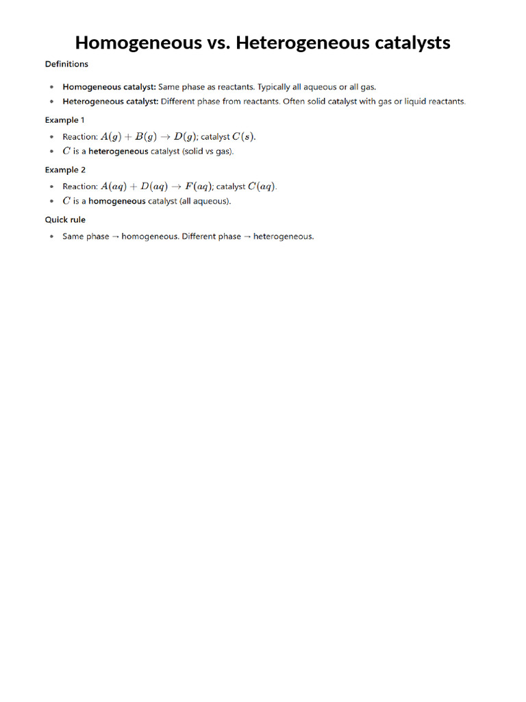 Homogeneous Vs Heterogeneous Catalysts Pdf