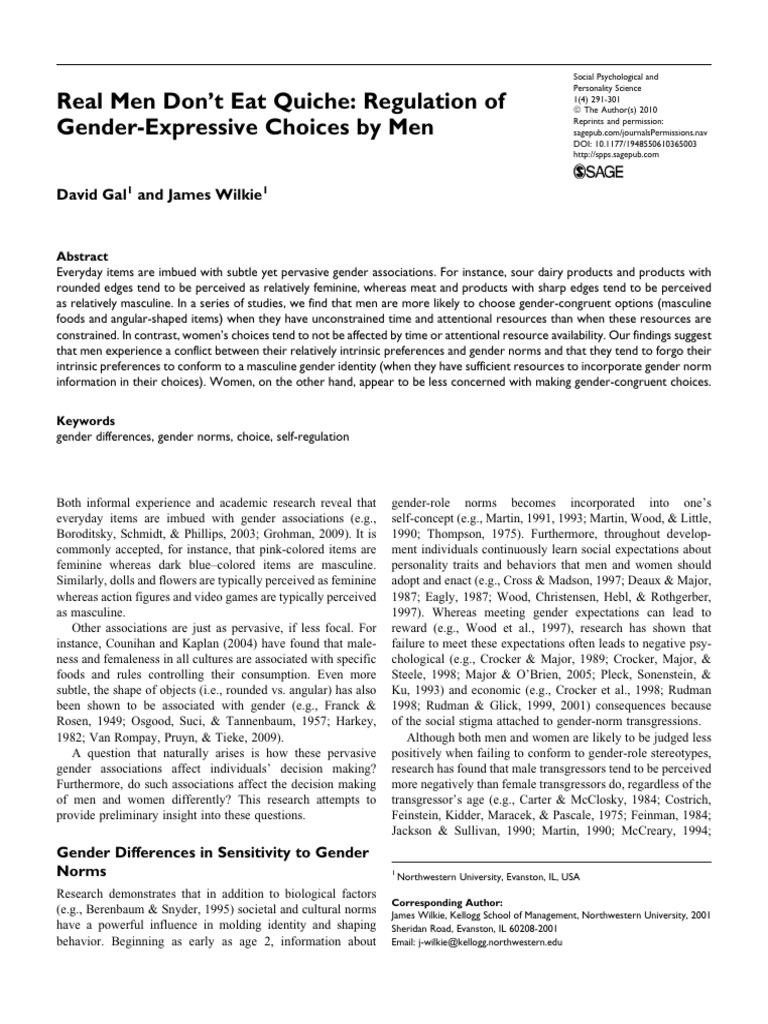 Gender Norms and Men's Choices Explained | PDF | Gender Role | Gender