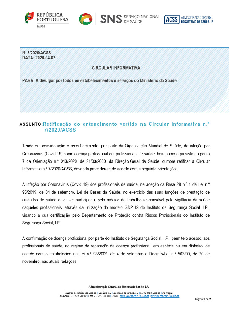 Circular Informativa 8 2020 | PDF