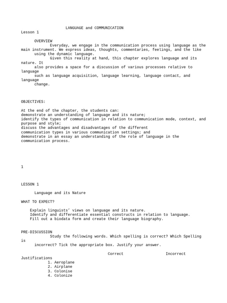Understanding Language and Communication | PDF | Communication | Vocabulary