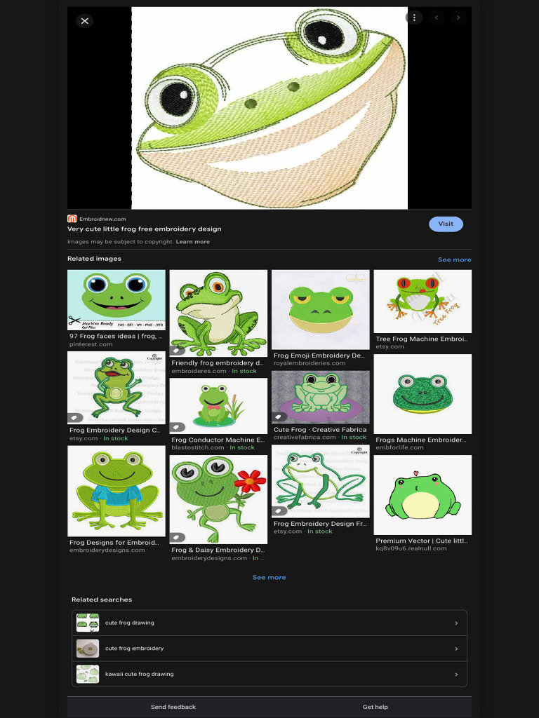 Cute Frog Embroidery Design | PDF