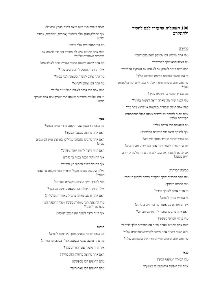 100 שאלות על זוגיות | PDF