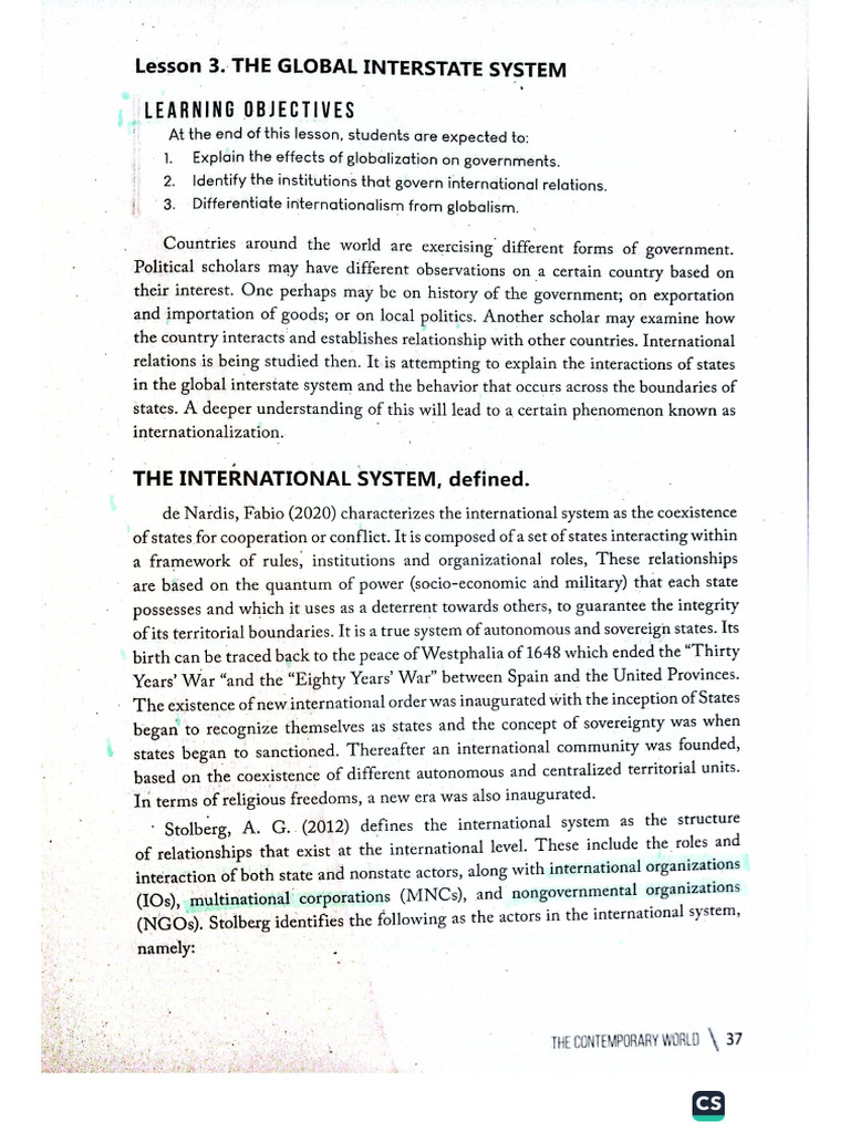 The Global Interstate System | PDF