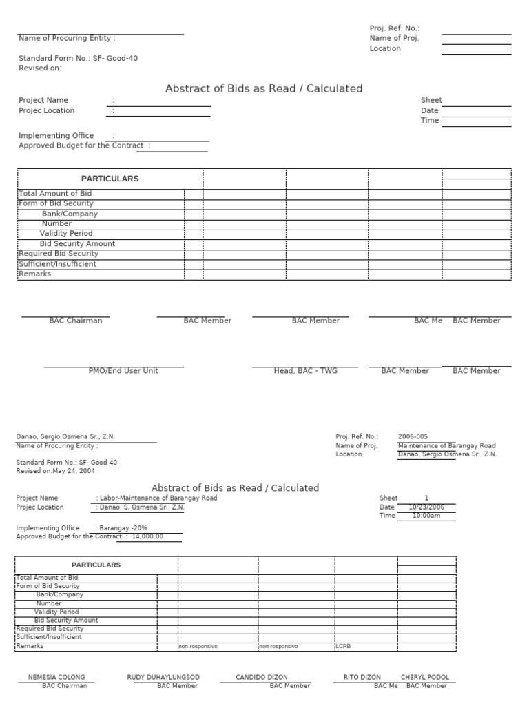 Abstract of Bids for Local Projects | PDF