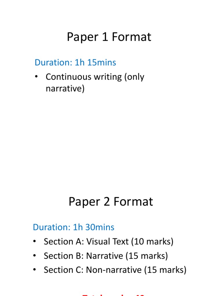 Exam Format Breakdown for Papers 1, 2, 5 | PDF