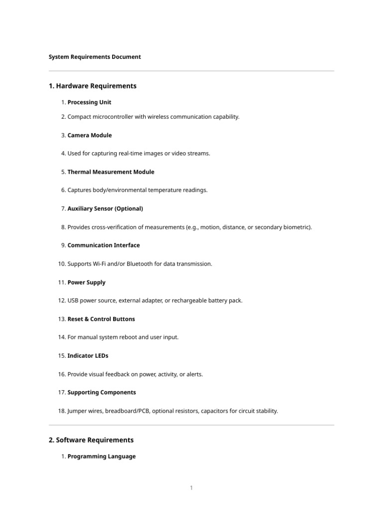 System Requirements for IoT Device | PDF