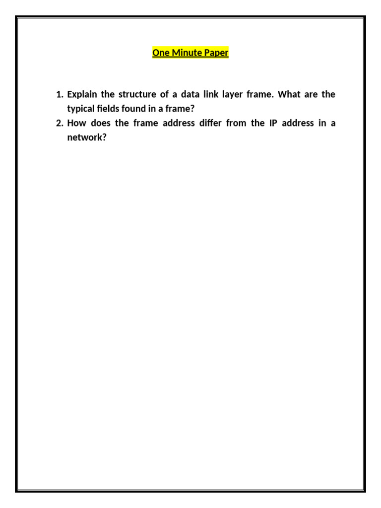 Data Link Layer Frame Structure Explained | PDF