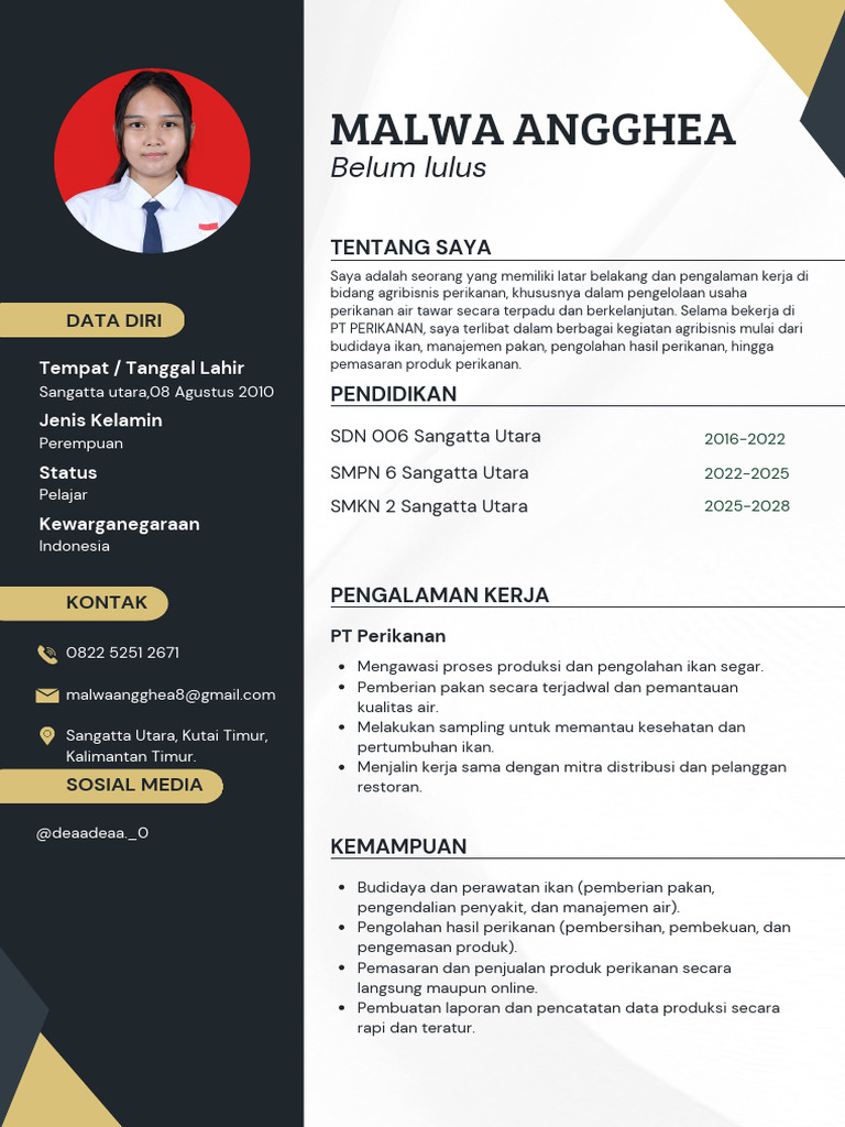 Hitam Dan Putih Modern Cv Resume Riwayat Hidup_20250730_222750_0000 | PDF