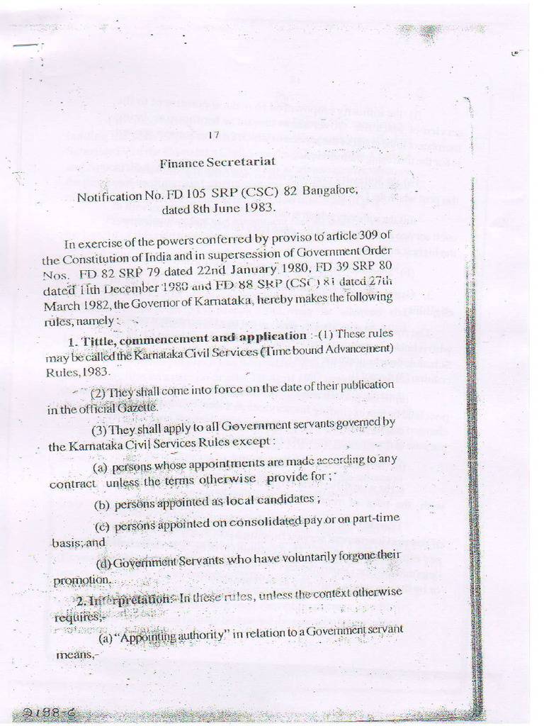 Karnataka Government Pay Scale Notification | PDF
