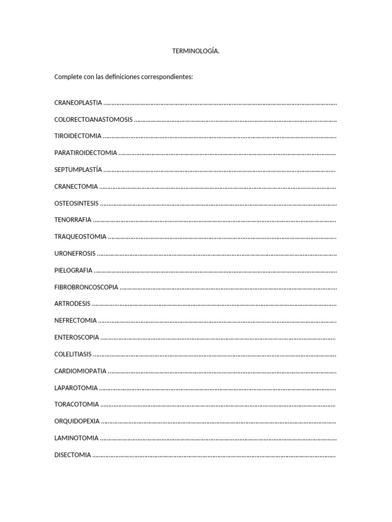 Definiciones de Términos Médicos | PDF