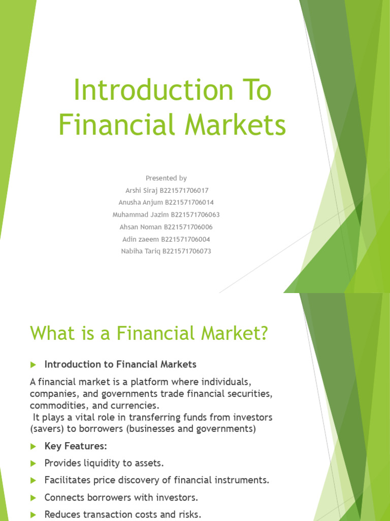 Overview of Financial Markets Explained | PDF | Financial Markets ...