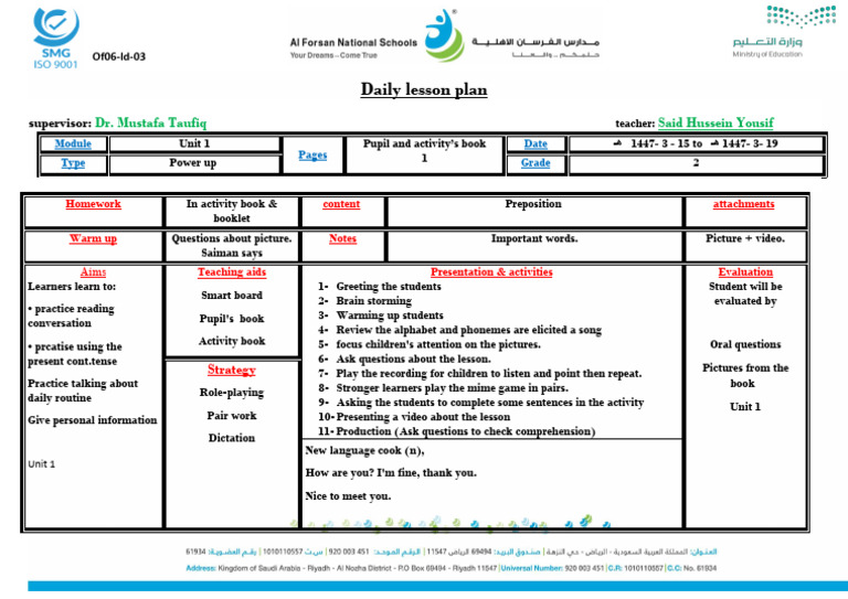 Lesson Plan Week 3 Year 2 | PDF | Lesson Plan | Education Theory