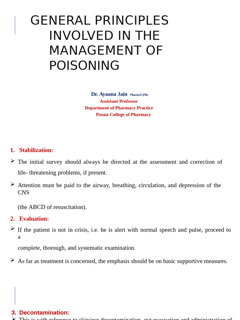 Principles of Poison Management | PDF | Breathing | Medical Specialties