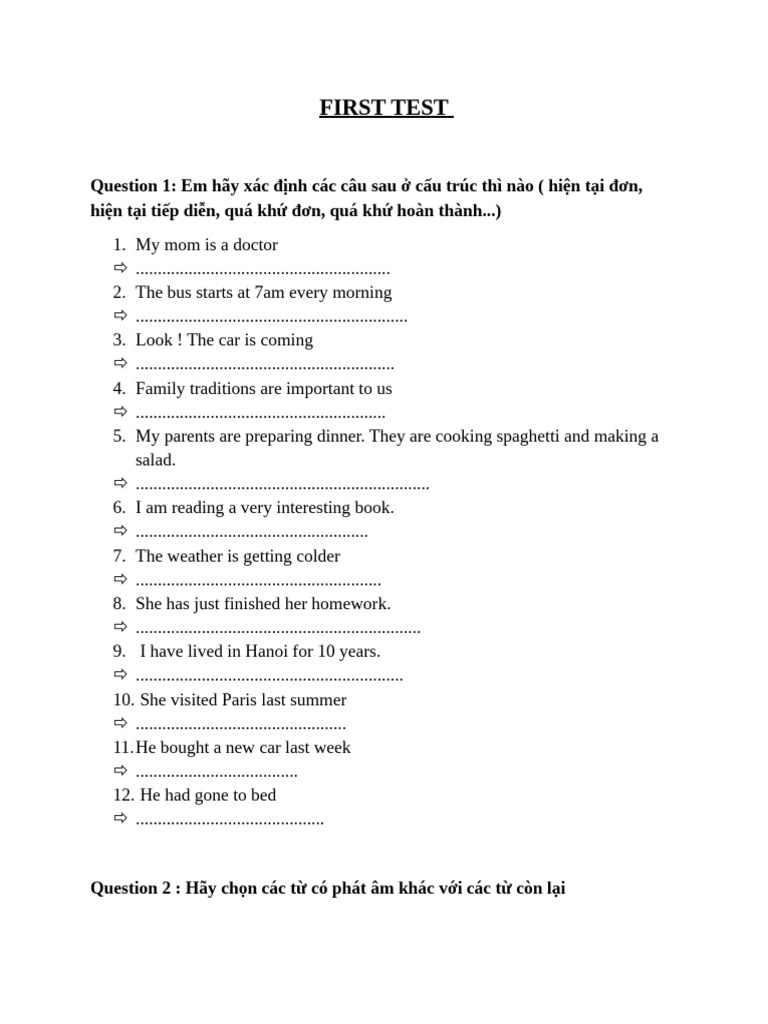 First Test | PDF