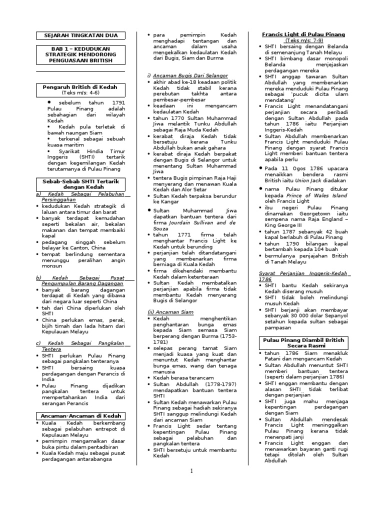 Sejarah Tingkatan 2 Semua Nota  PDF