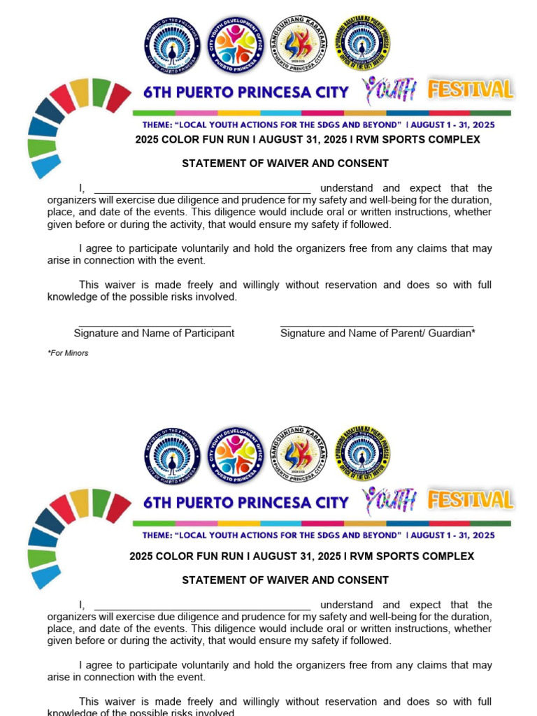 2025 Color Fun Run Waiver Form | PDF