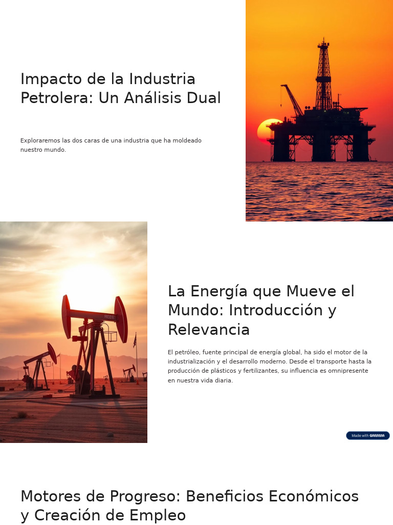 Impacto Dual de la Industria Petrolera | PDF | Petróleo | Sustentabilidad