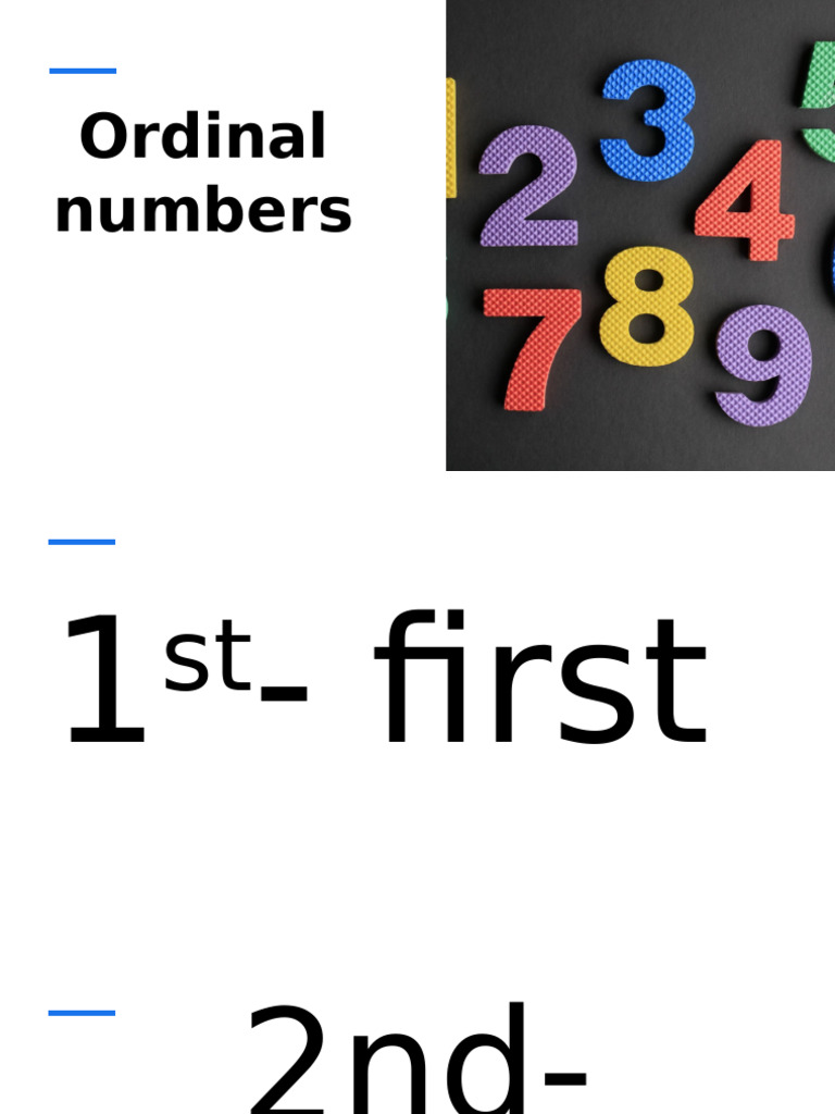 Ordinal Numbers Presentation Guide | PDF