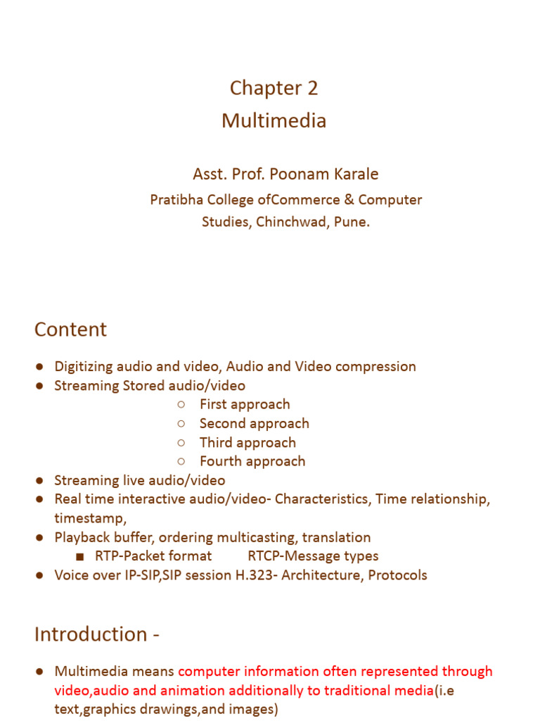 Multimedia Digitization and Compression | PDF | Session Initiation ...